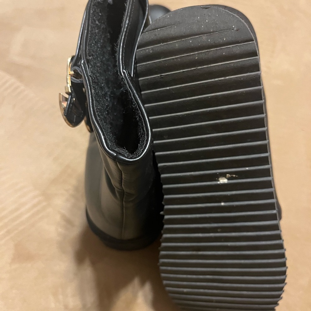 Black Buckle Platform Combat Boots - Women's Size 7-8 - Picture 7 of 11